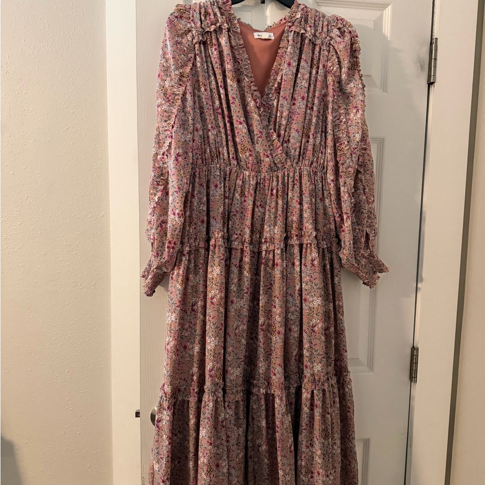 Floral Pink Midi Dress